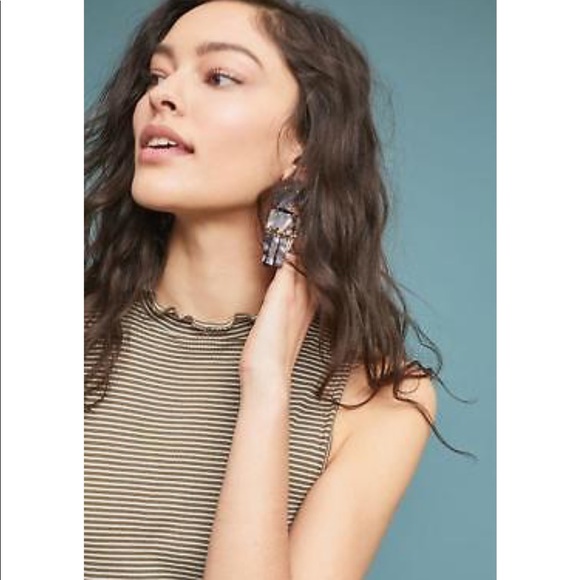 Anthropologie T.la NWT Striped Peplum Top Blouse - Picture 3 of 7